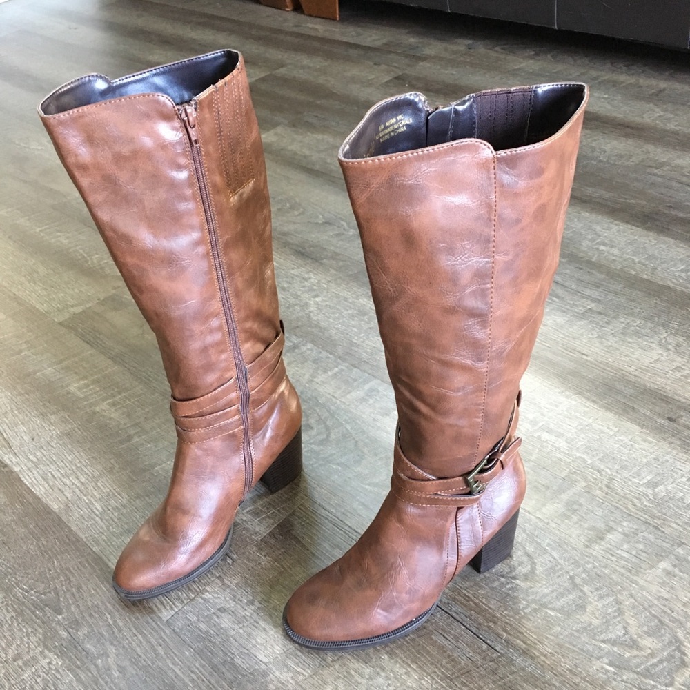 Nicole Avin knee High Brown Boots -SZ 6 - Picture 1 of 8
